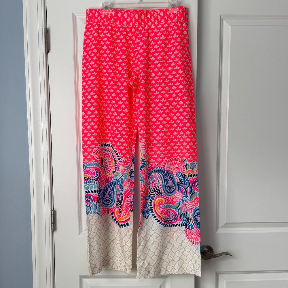 NWT Lilly Pulitzer Bal Harbour Palazzo Pants in Coral Spritz Size Med